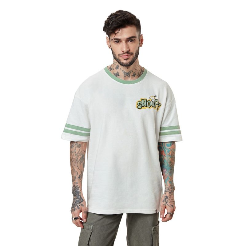 The Souled Store Peanuts Snoopy Sketch Oversized T-Shirts For Mens (2XL)