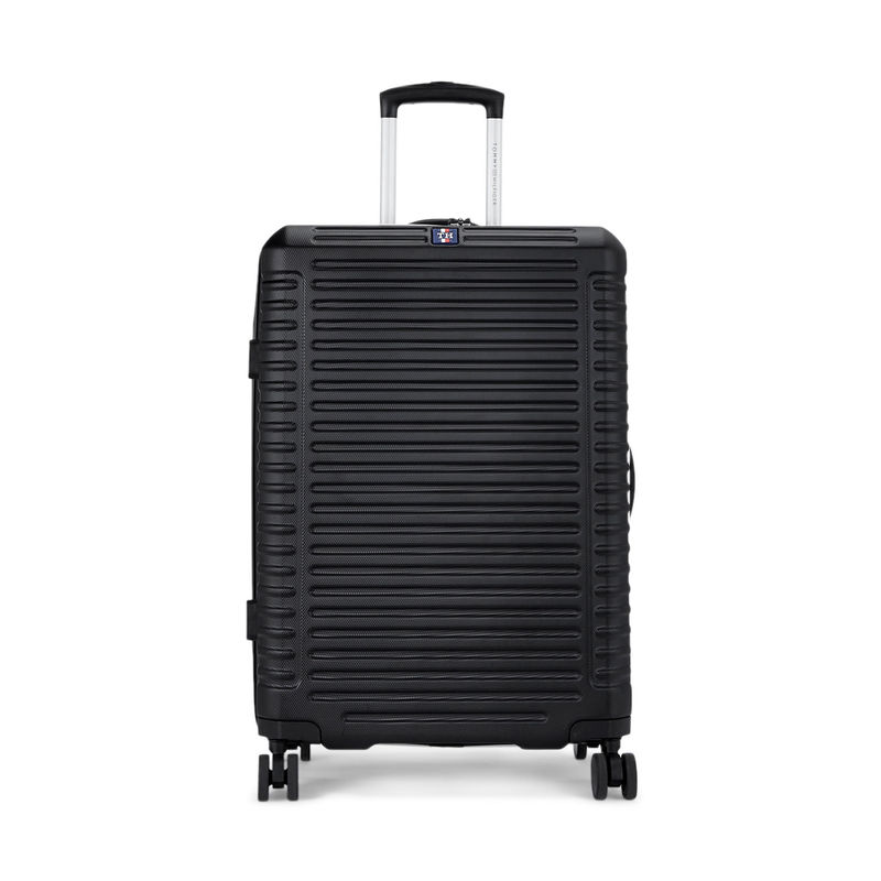 Tommy Hilfiger Hummer Plus Hard Luggage Trolley Bag Textured Cargo Black (L)