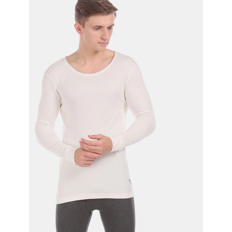 U.S. POLO ASSN. Off White I652 Snug Fit Cotton Viscose Polyester Thermal T-Shirt Off White (XL)