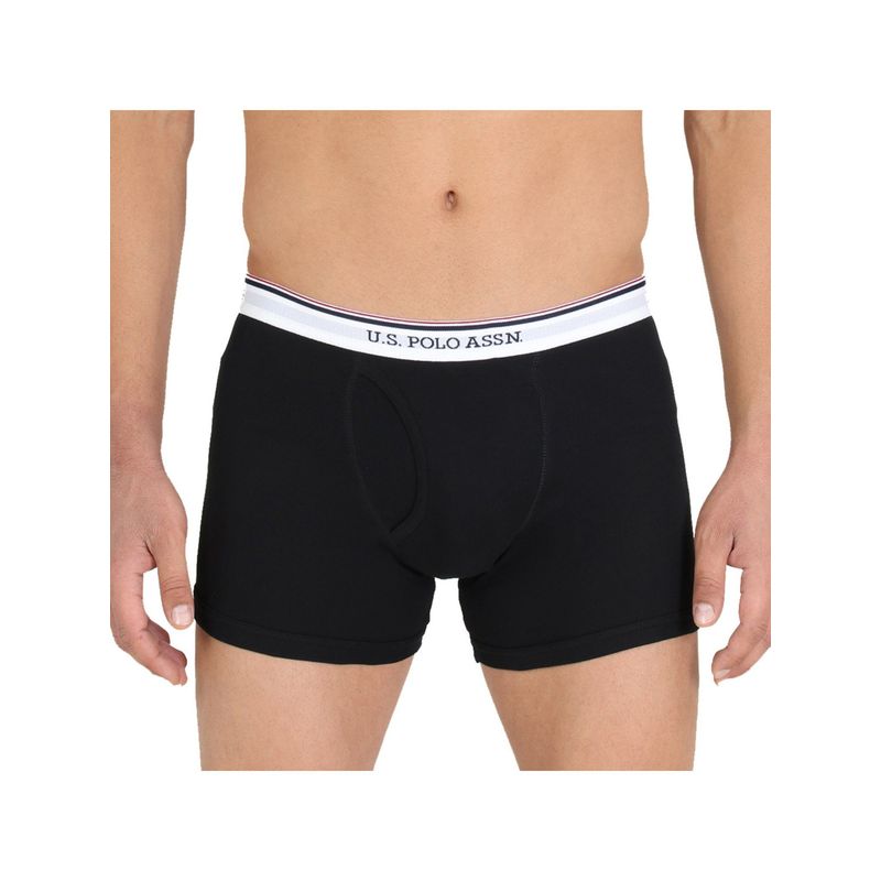 U.S. POLO ASSN. Men Black I667 Natural Cotton Trunks (S)