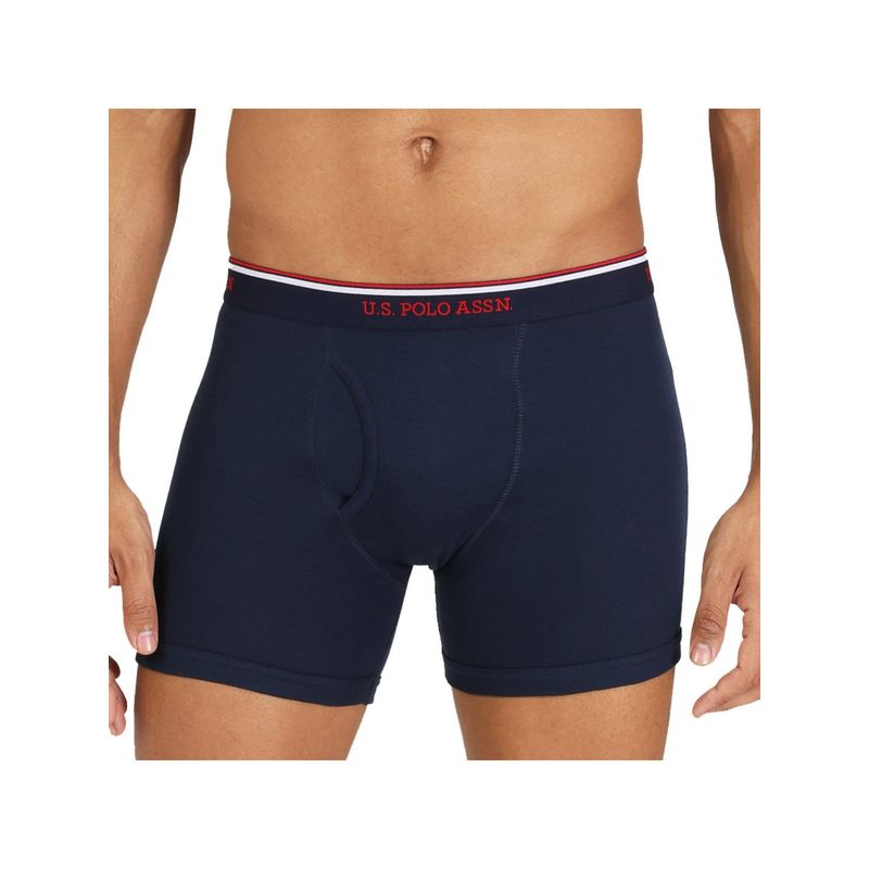 U.S. POLO ASSN. Men Navy Blue I667 Natural Cotton Trunks (M)