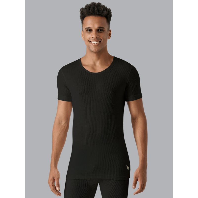 U.S. POLO ASSN. Men Black I751 Natural Cotton Thermal Top (M)