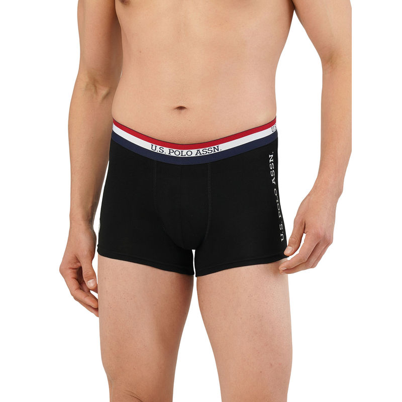 U.S. POLO ASSN. Mens Solid Cotton Mid Rise Trunks Multi-Color (Pack of 2) (S)