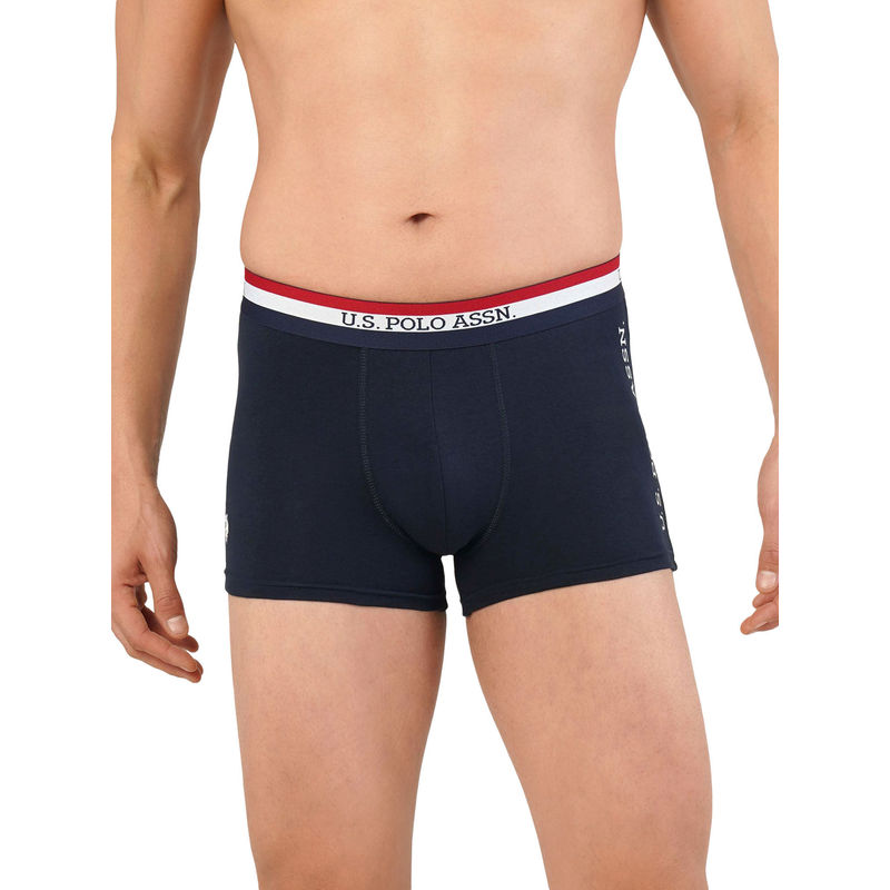 U.S. POLO ASSN. Mens Solid Cotton Mid Rise Trunks Multi-Color (Pack of 2) (M)