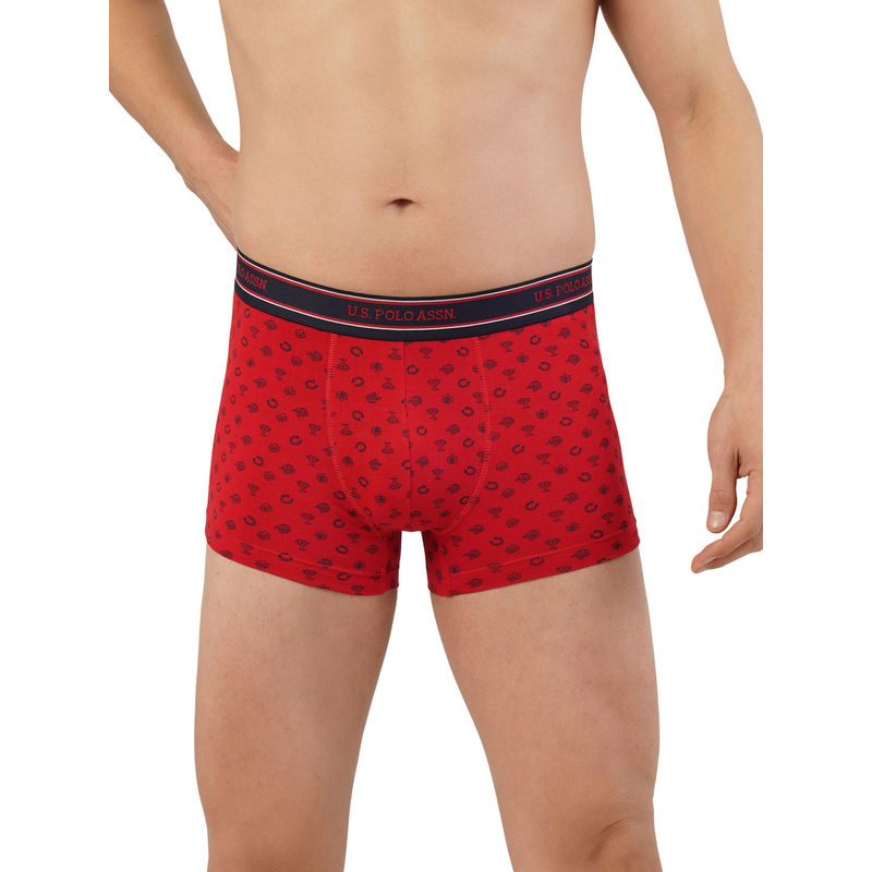 U.S. POLO ASSN. Men Assorted I616 All Over Print Cotton Spandex Briefs (L)