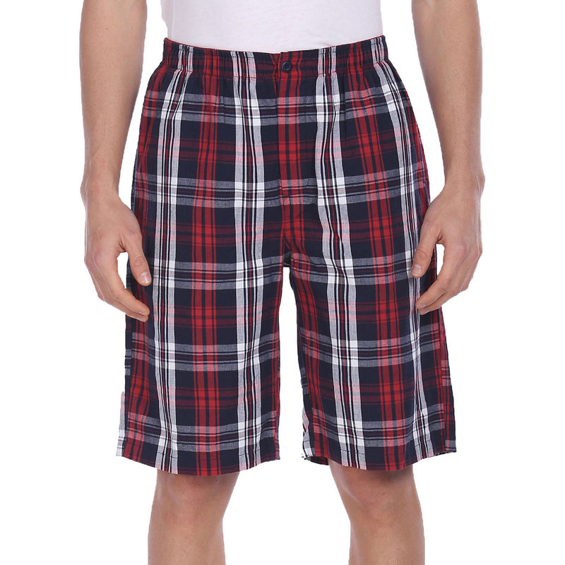U.S. POLO ASSN. Men Multicolour I692 Plaid Check Cotton Bermudas (S)