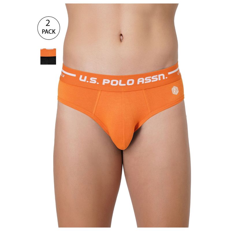 U.S. POLO ASSN. Men Assorted Iyah Stretch Jersey Brief (Pack Of 2) (L)