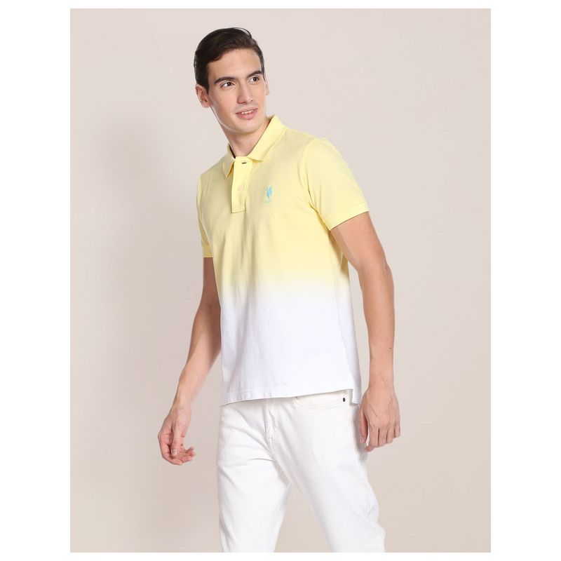 U.S. POLO ASSN. Yellow Ombre Slim Fit Polo T-Shirt (2XL)