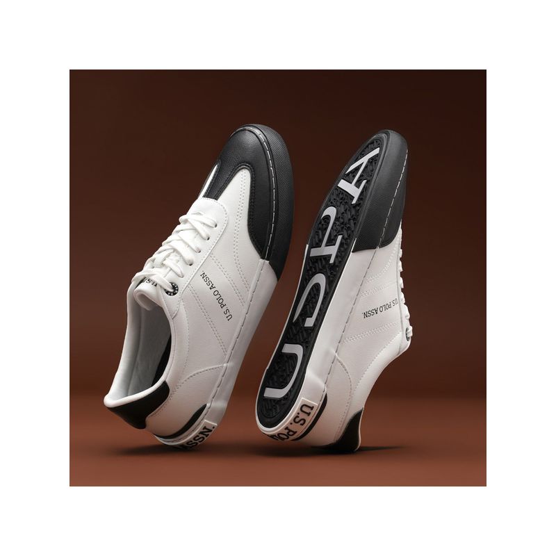 U.S. POLO ASSN. Gian Mens Casual Solid Black Sneakers (UK 10)