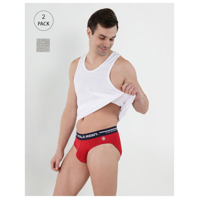 U.S. POLO ASSN. Logo Waistband Cotton Stretch IYAH Briefs (Set of 2) (S)