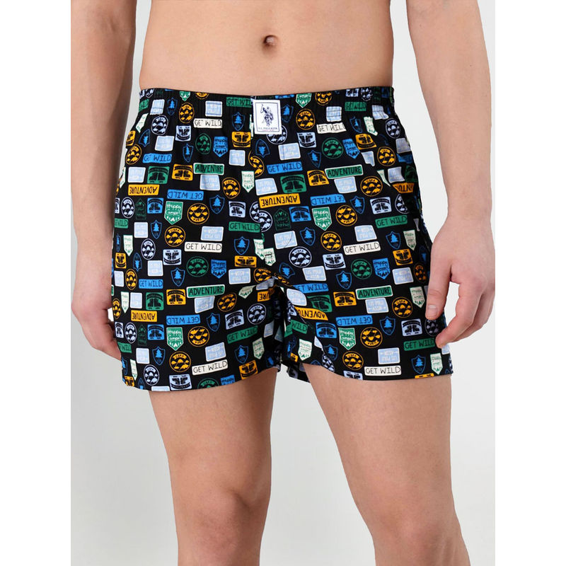 U.S. POLO ASSN. Graphic Print Cotton I657 Boxers Black (M)