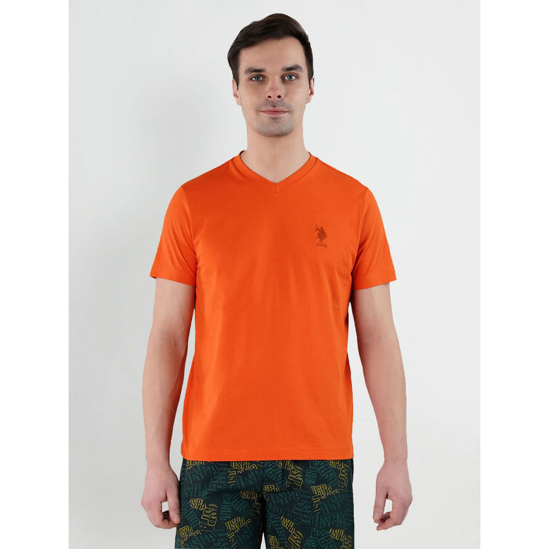 U.S. POLO ASSN. V-Neck Embroidered Logo I638 Lounge T-Shirt (L)