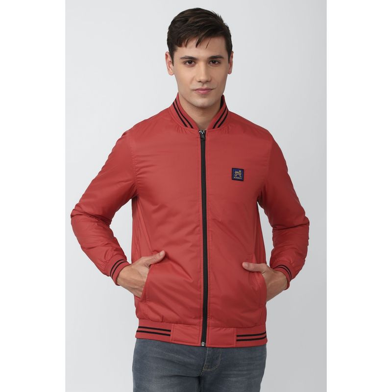 Van Heusen Men Solid Red Jacket (S)