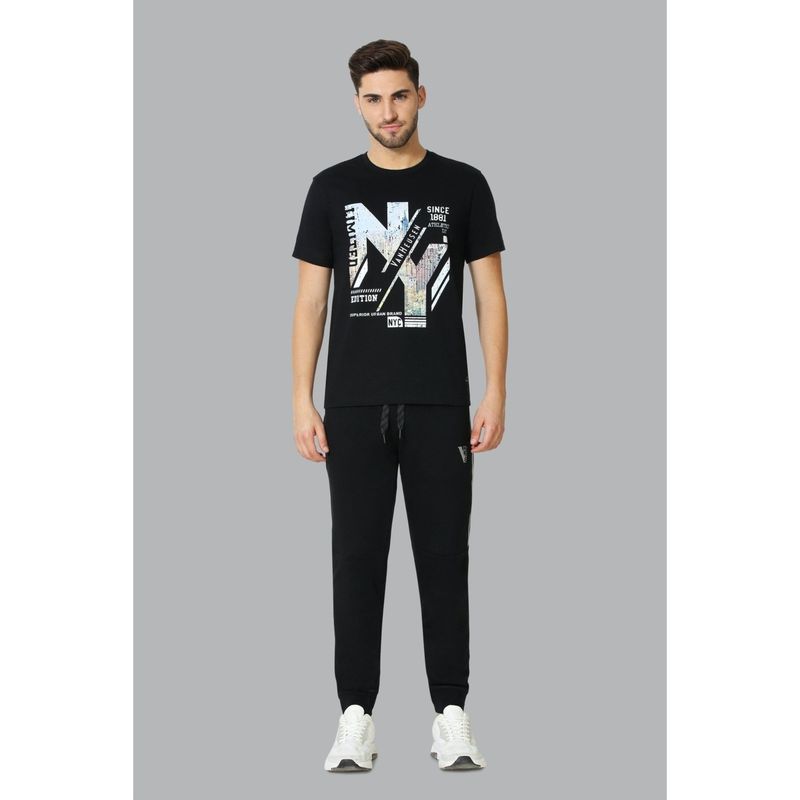 Van Heusen Athleisure Men Drawstring Waist & Side Panel Joggers - Black (S)