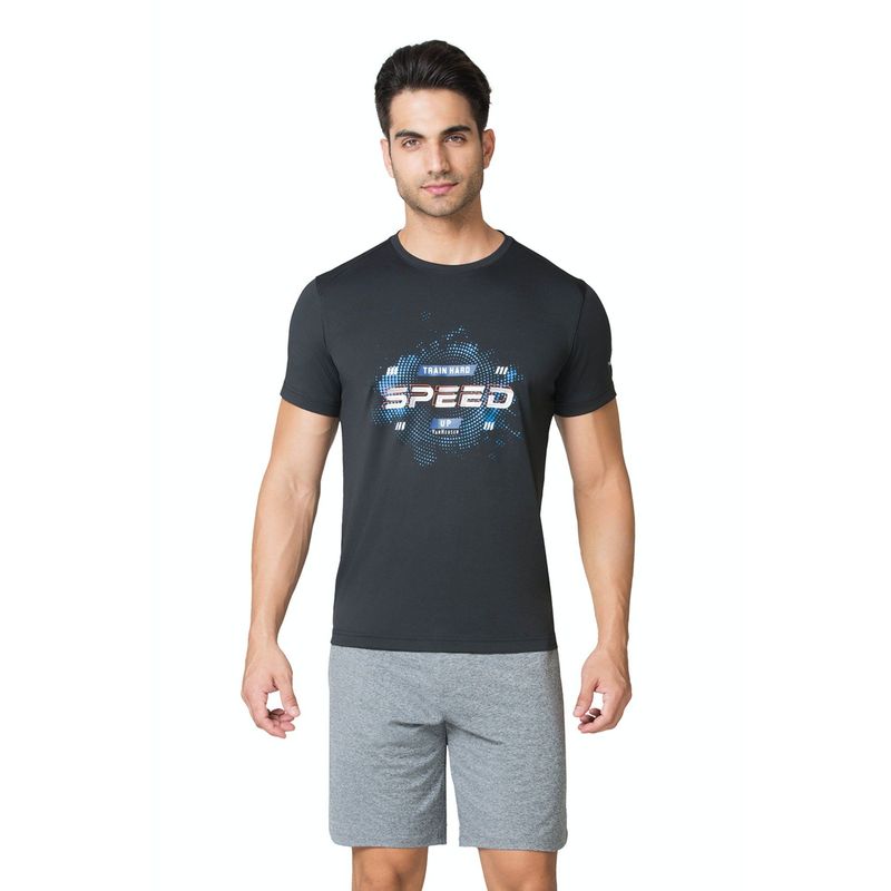 Van Heusen Performance Men Swift Dry & Crew Neck T-Shirt - Black (M)
