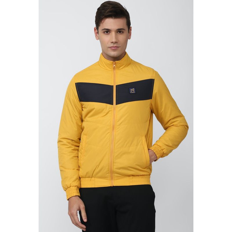 Van Heusen Men Yellow Solid Casual Jacket (M)