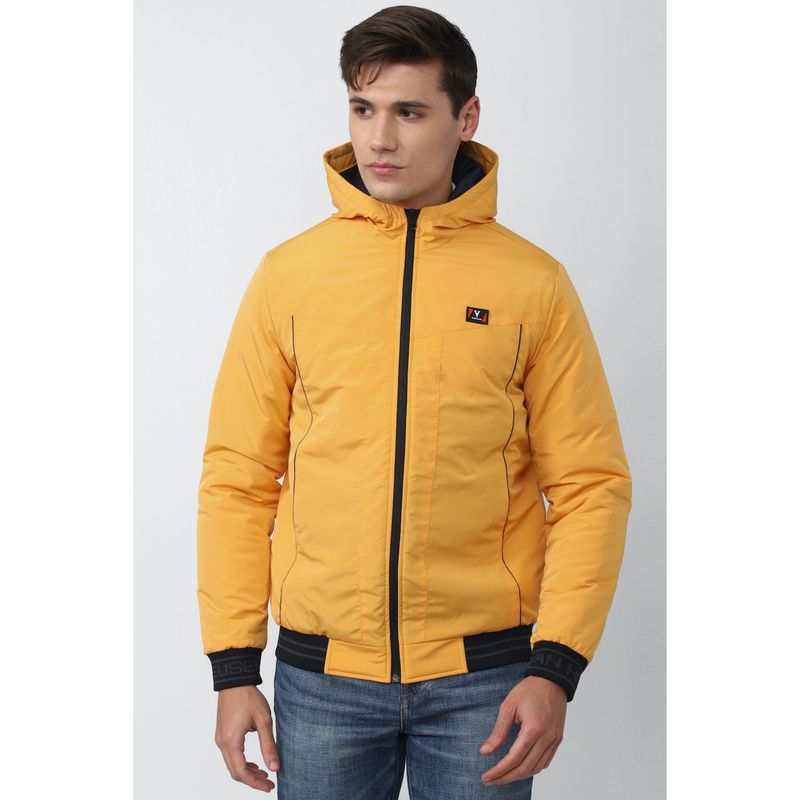 Van Heusen Men Solid Yellow Jacket (M)