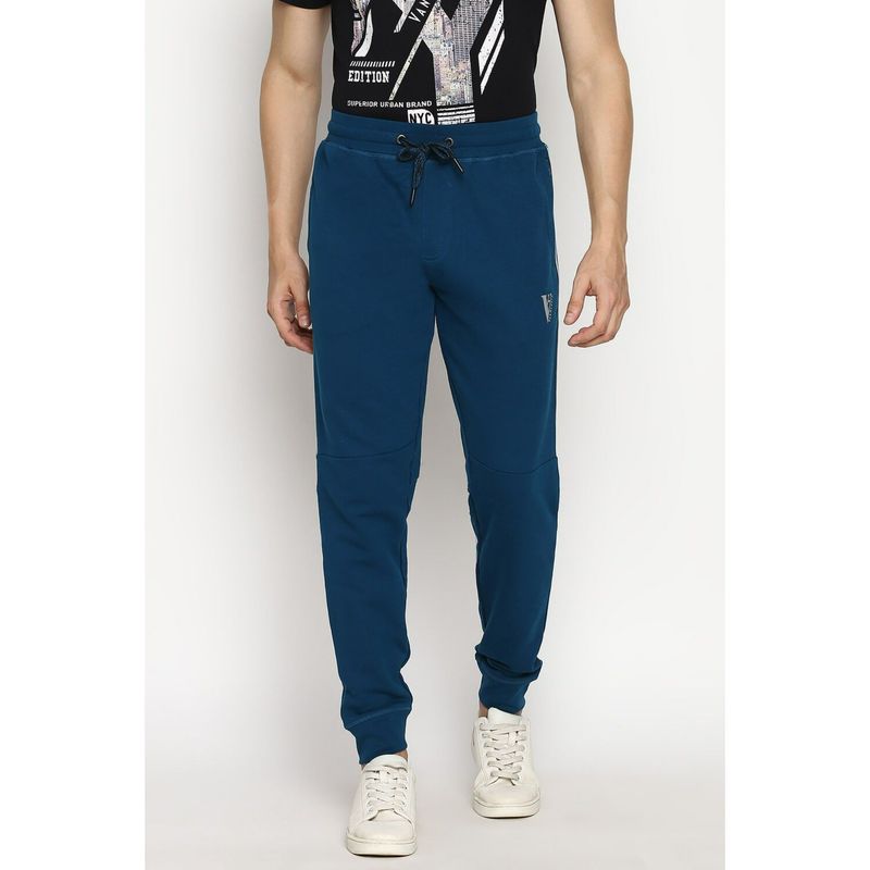 Van Heusen Athleisure Men Drawstring Waist & Side Panel Joggers - Deep Ocean (S)