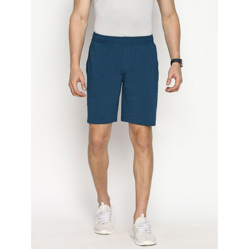 Van Heusen Performance Men Swift Dry & Odour Shield Jacquard Mesh Shorts - Teal Melange (S)