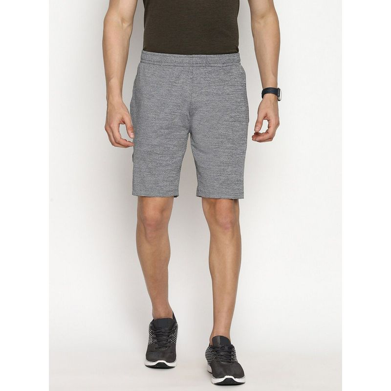 Van Heusen Performance Men Swift Dry & Odour Shield Jacquard Mesh Shorts - Grey Melange (S)