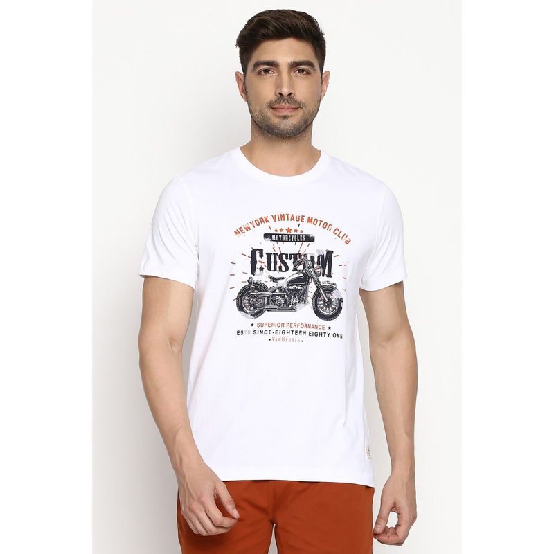 Van Heusen Athleisure Men Crew Neck & Short Sleeve T-Shirt - White Nv (S)