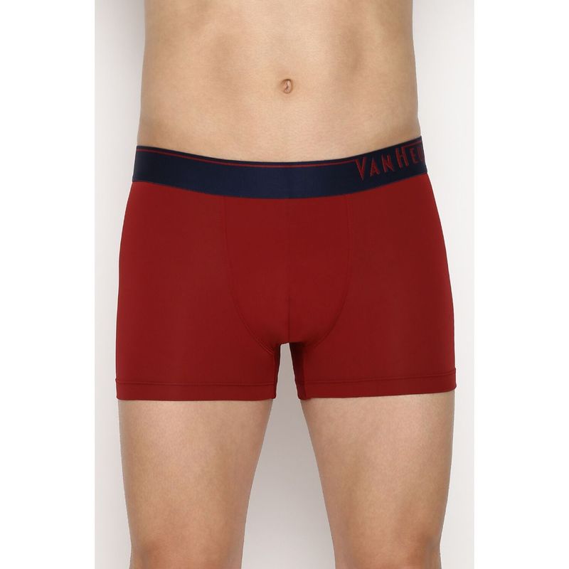 Van Heusen Men 4 Way Stretch & Body Defining Fit Trunks - Tomato Red (M)