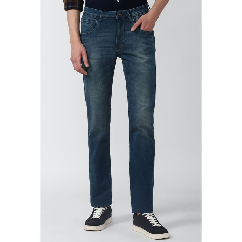 Van Heusen Men Blue Mid Wash Slim Fit Jeans (32)