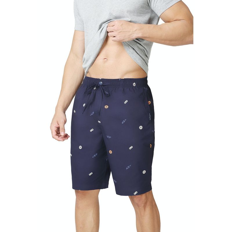 Van Heusen Athleisure Men Soft Suede Touch & Allover Print Lounge Shorts - ASP-18 (S)