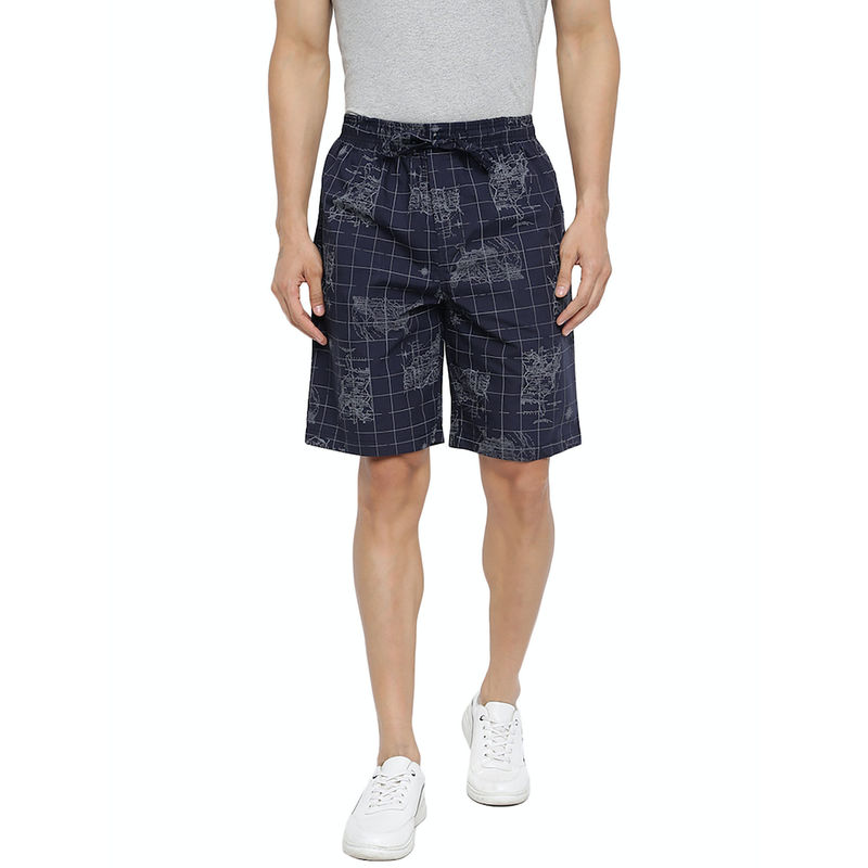 Van Heusen Athleisure Men Soft Suede Touch & Allover Print Lounge Shorts - ASP-14 (S)