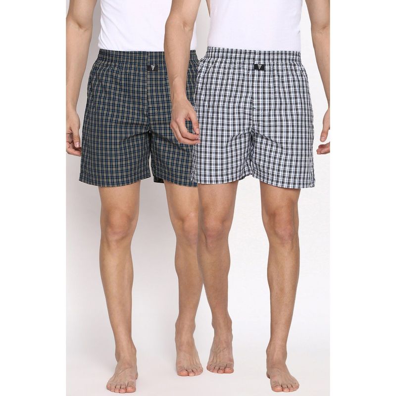 Van Heusen Men Pack of 2 Side Pocket & Superior Lustre Boxer Shorts - CCK27A,CCK27B (XL)