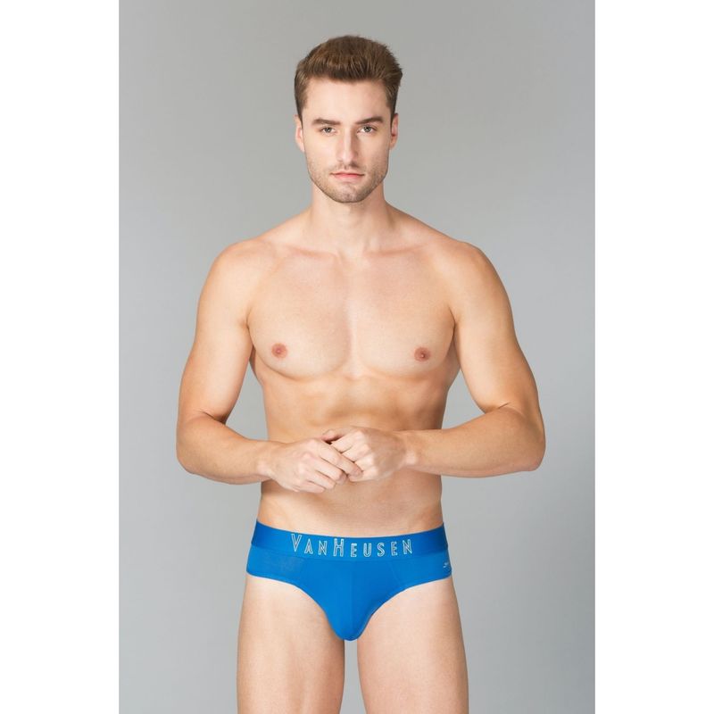 Van Heusen Men Swift Dry & Breathable AIR Series Active Briefs - Ibiza Blue (S)
