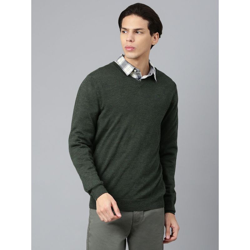 WOODLAND Woven Sweater Green (L)
