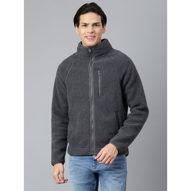 WOODLAND Self Design Sweatshirt Grey (L)