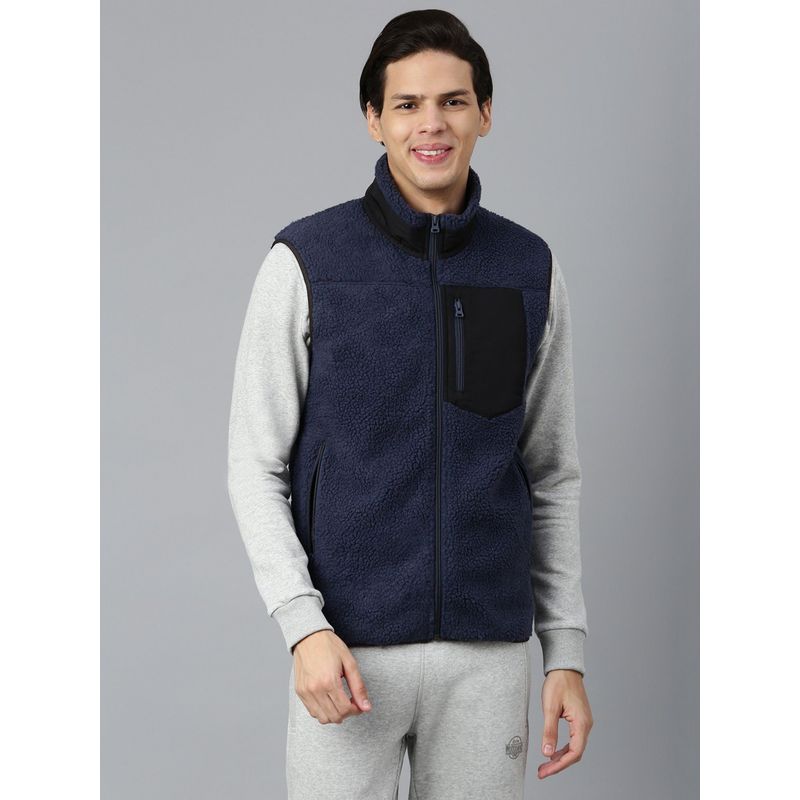 WOODLAND Self Design Sweatshirt Navy Blue (L)