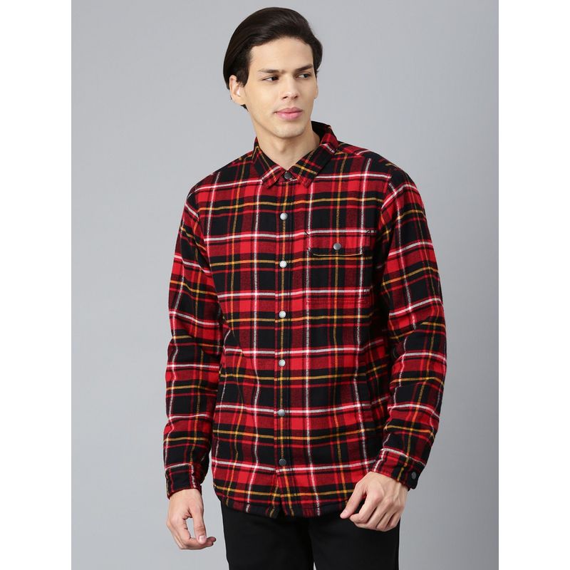WOODLAND Checks Casual Shirt Red (XL)