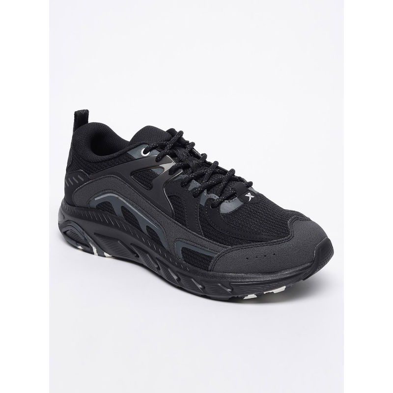 Xtep Men Black Autumn Outdoor Power run Shock Absorption Textured Running Shoes (EURO 42)