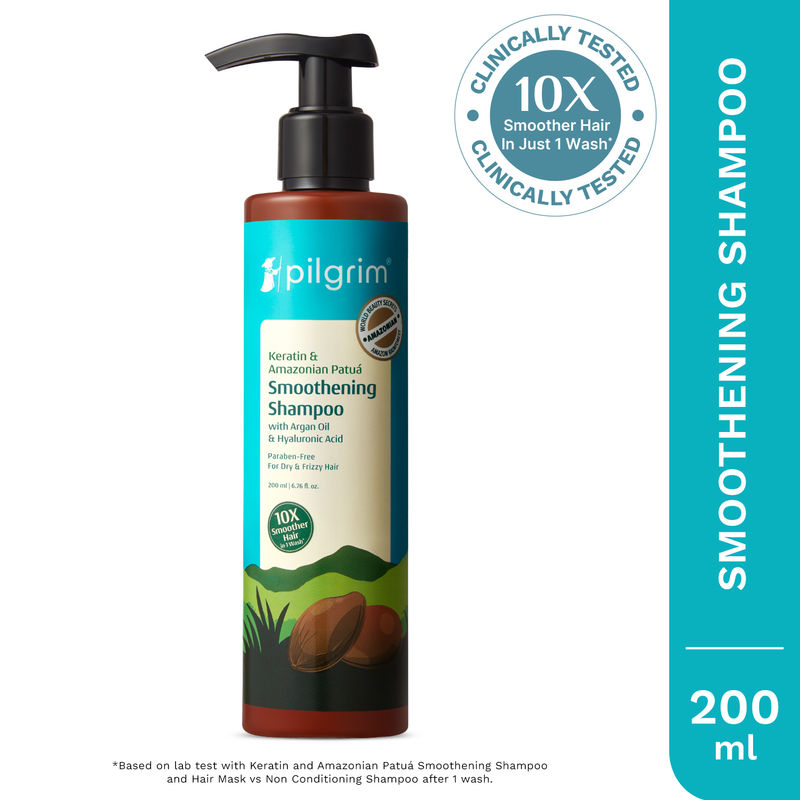 Pilgrim Patua & 10X Keratin Smoothening Shampoo For Dry & Frizzy Hair