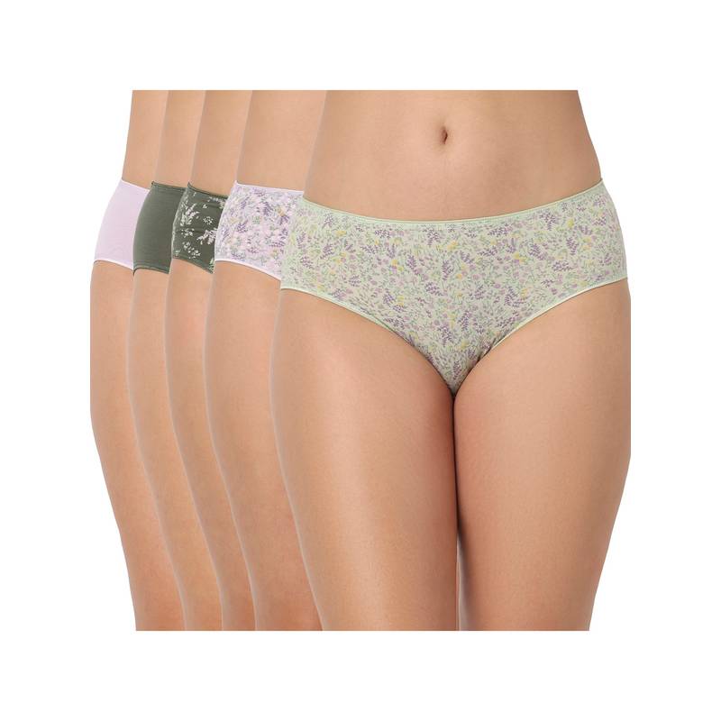 Juliet Cotton Brief Premium Panties Full Coverage Stretchable Fabric - Multi-Color (M)