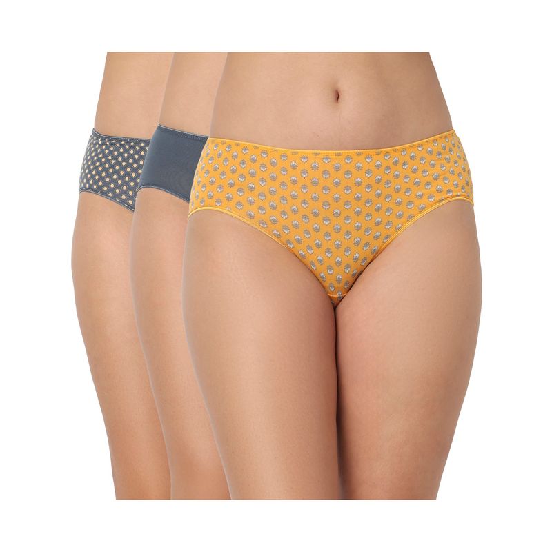 Juliet Cotton Brief Premium Panties Full Coverage Stretchable Fabric - Multi-Color (L)