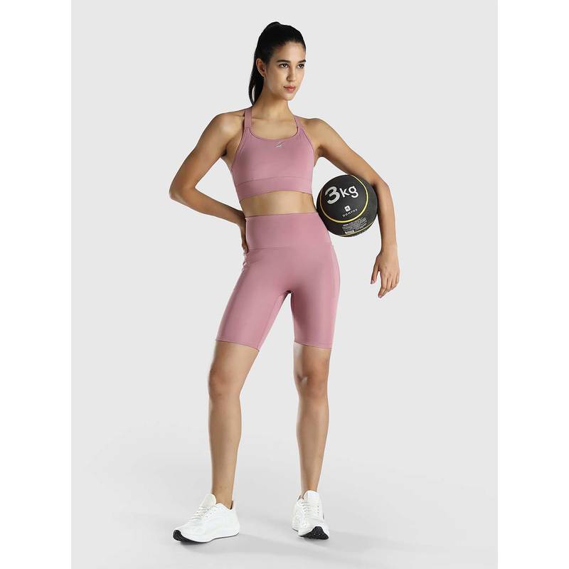 Musclemind Women Pink Solid Cycling Shorts (XS)