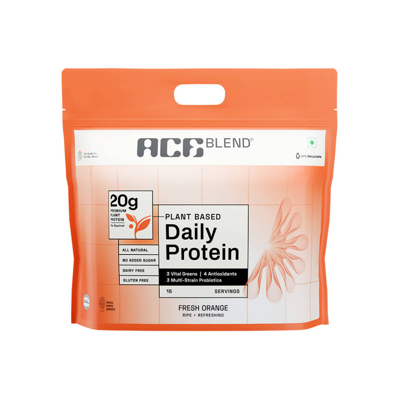 Ace Blend Daily 20g Plant Protein For Strength & Recovery With No Added Sugar - Orange