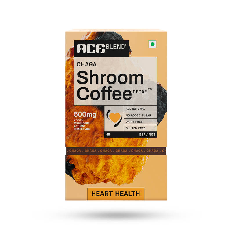 Ace Blend Chaga Shroom Instant Decaf Medium Roast Blend Coffee For Heart Health