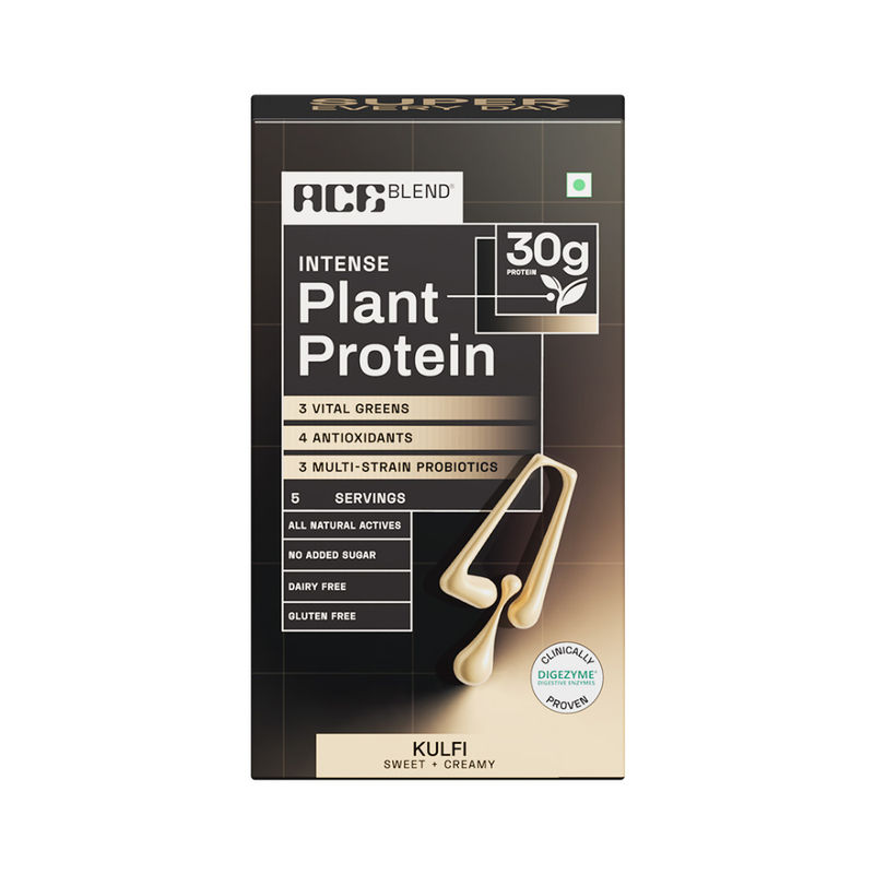Ace Blend Intense 30g Plant Protein For Muscle Growth & Recovery With No Added Sugar - Kulfi