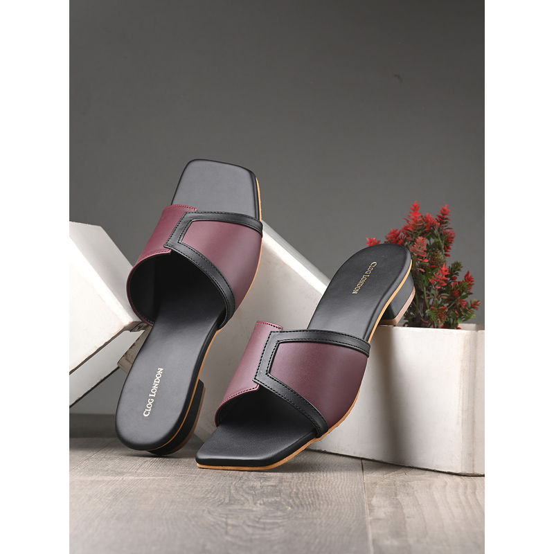 CLOG LONDON Women Burgundy Slip On Heels (EURO 36)