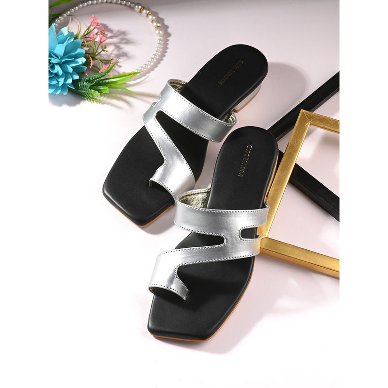 CLOG LONDON Women Silver Slip On Heels (EURO 36)