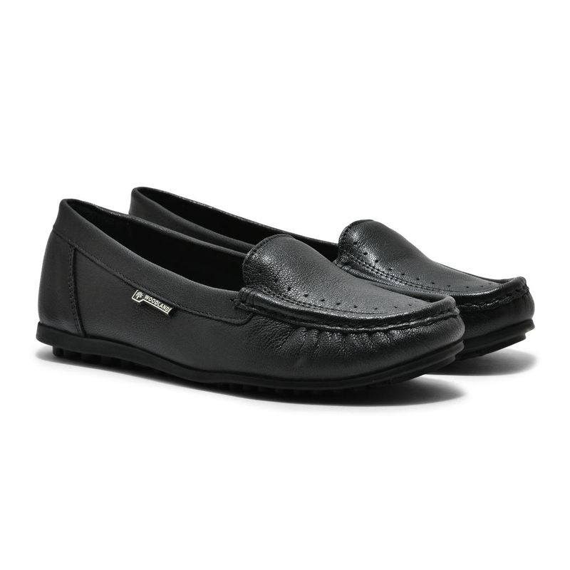 Woodland black loafer shoes store