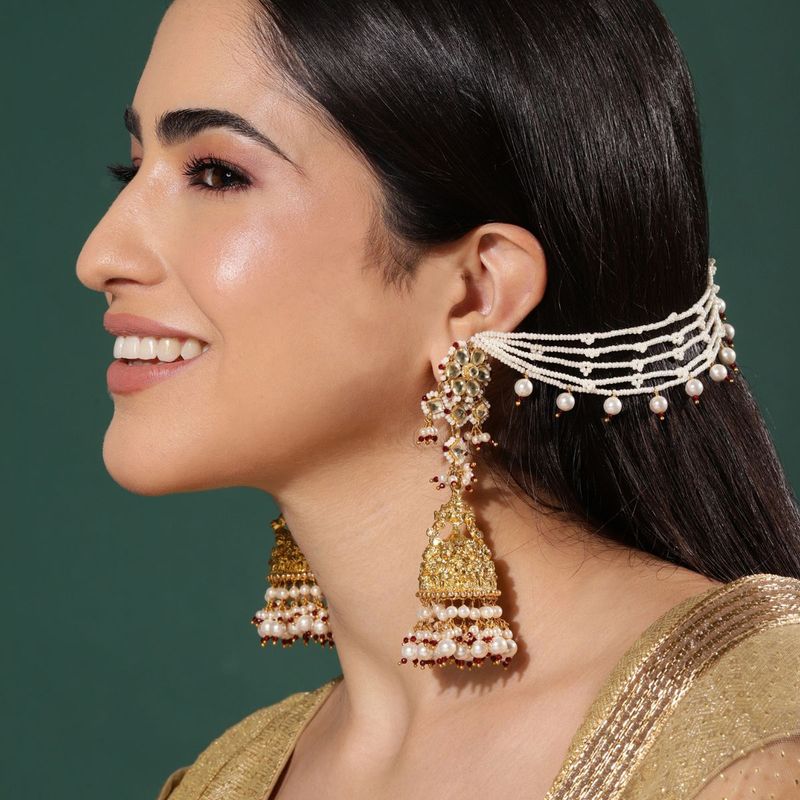 Buy Sukkhi Incredible Gold Plated Bahubali Inspired Long Chain Jhumki  Earrings (NYKSUKHI00120) Online