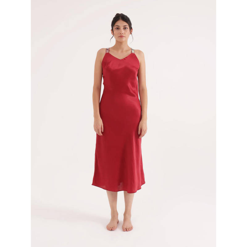 Slumber Jill Maroon Scarlet Radiance Night Dress (M)