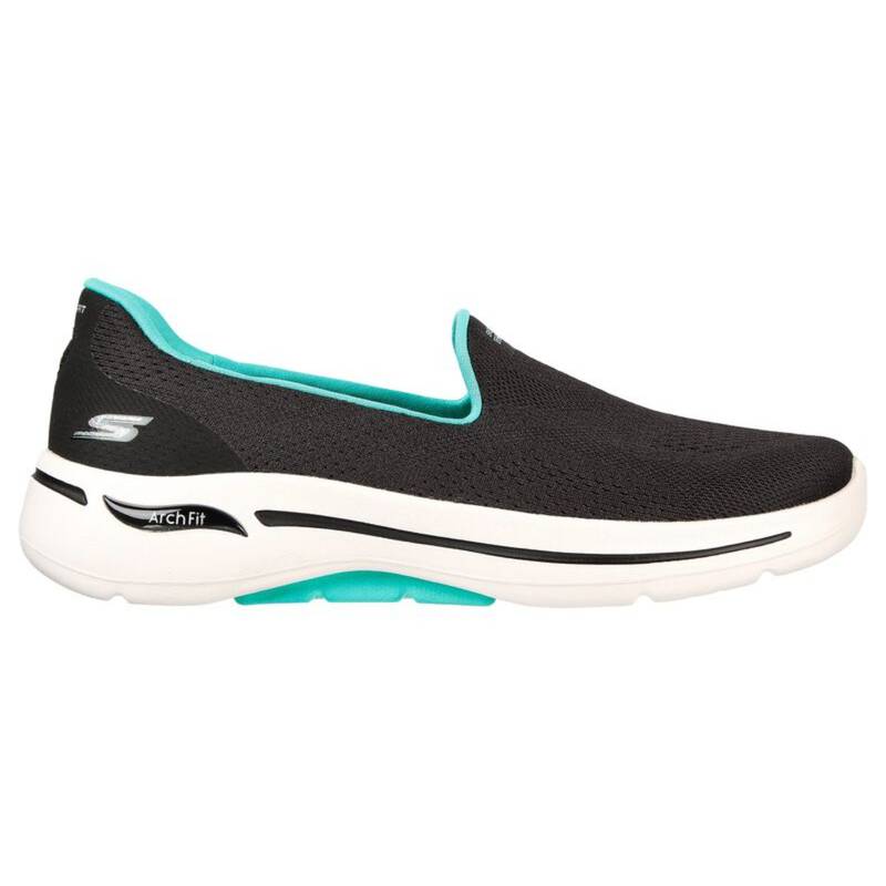 SKECHERS GO WALK ARCH FIT - IMAGINED Black Walking Slip On Sports Shoes (UK 6)