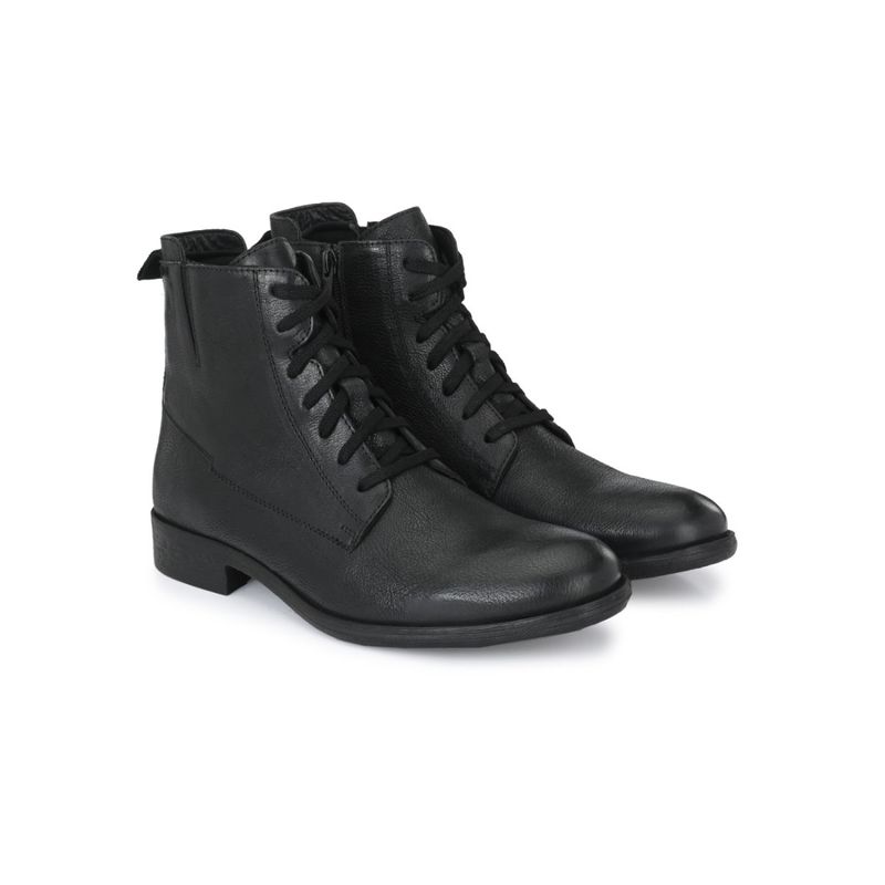 Delize Mens Black Solid Derby Boots (UK 6)
